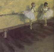 Edgar Degas ballerina being practising oil painting on canvas